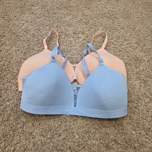 EUC  Wonder Nation blue and pink  Molded Cup Bralette 2-Pack sz 36